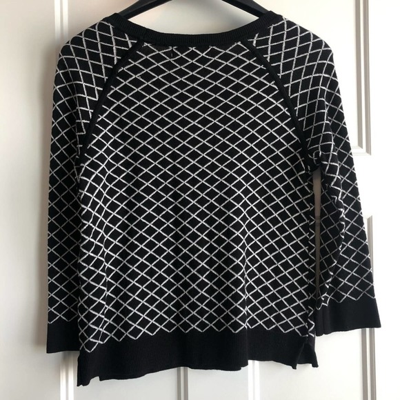 NWT Philosophy diamond pattern sweater black ivory - Picture 4 of 6